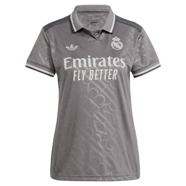 Los Merengues adidas Originals Women's 2024/25 Third Replica Custom Jersey - Charcoal/White