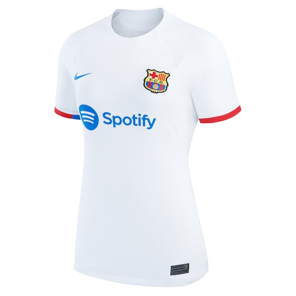 Gavi Barcelona Nike Women's 2023/24 Away Stadium Replica Player Jersey - White