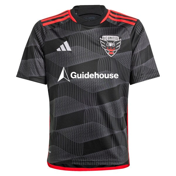 D.C. United adidas Youth 2024 The Icon Kit Replica Custom Jersey – Black