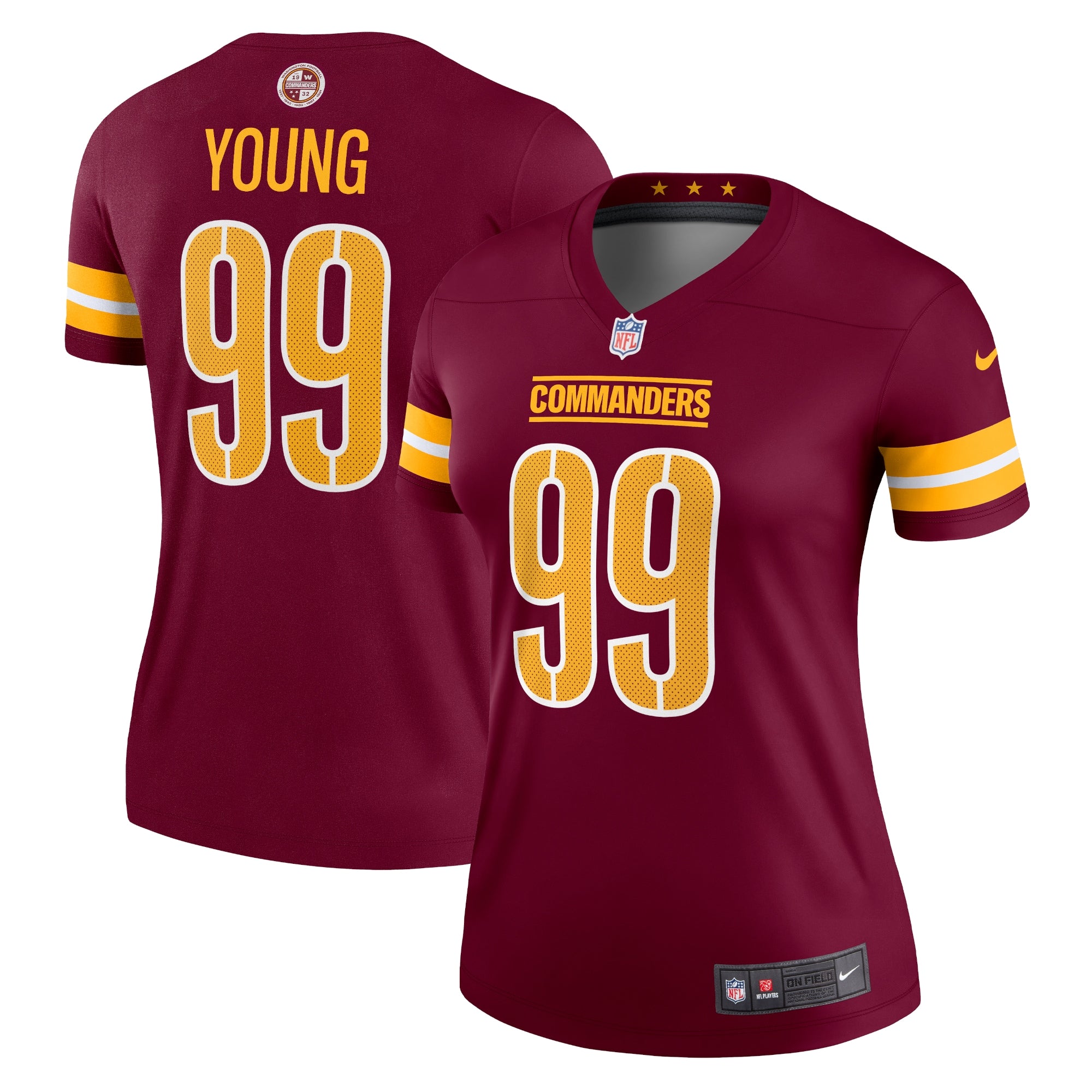 Chase Young Washington Commanders Nike Women's Alternate Legend Jersey - Black/Burgundy