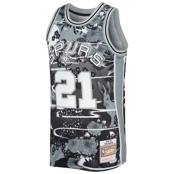 Tim Duncan San Antonio Spurs 1998/99 Hardwood Classics Lunar New Year Swingman Jersey - Silver