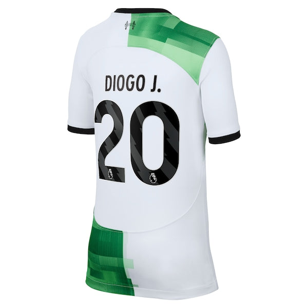 Diogo Jota Liverpool Nike Youth 2023/24 Away Replica Player Jersey - White