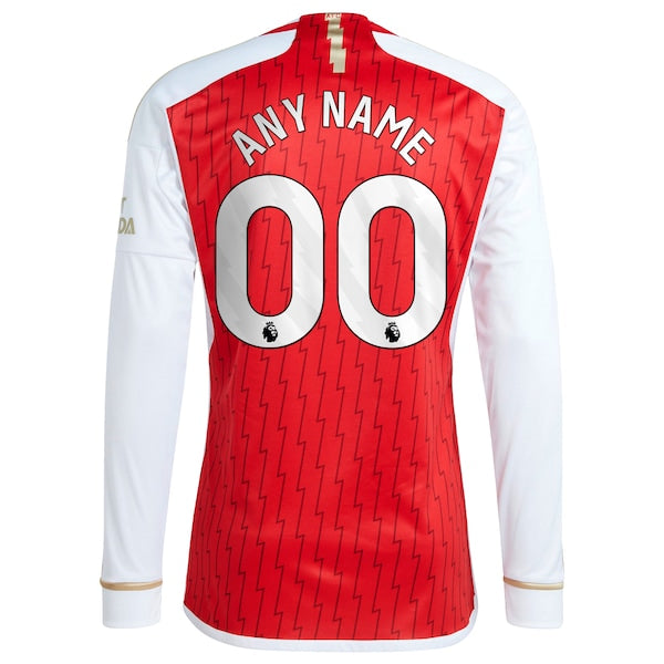 Arsenal adidas 2023/24 Home Replica Custom Long Sleeve Jersey - Red
