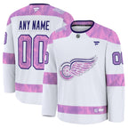 Detroit Red Wings  2024 Hockey Fights Cancer Custom Practice Jersey - White