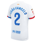 Joao Cancelo Barcelona Nike 2023/24 Away Match Authentic Player Jersey - White/Aqua/Royal
