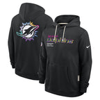 Miami Dolphins Nike 2025 NFL Crucial Catch Sideline Standard Issue Dri-FIT Hoodie - Black