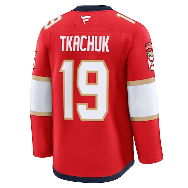 Matthew Tkachuk Florida Panthers  Home 2025 Stanley Cup Champions Premium Patched Jersey - Red