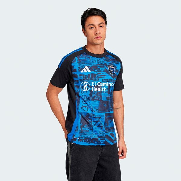 San Jose Earthquakes adidas 2025 Headliner Replica Jersey - Black