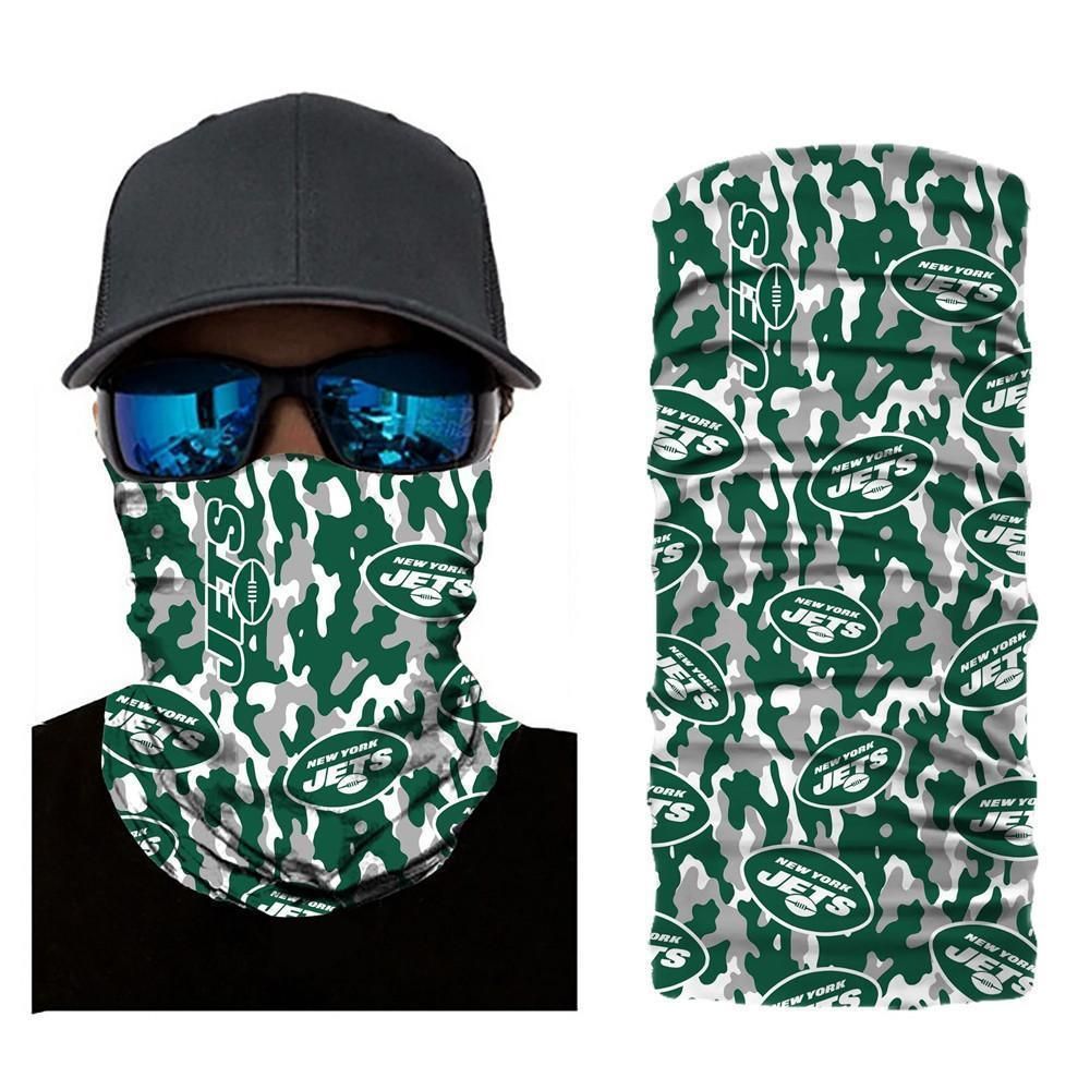CAMO NEW YORK JETS FACE MASK BANDANAS