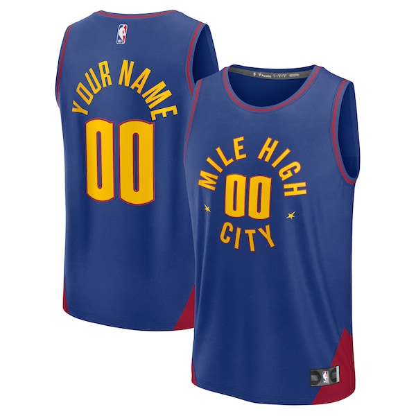 Denver Nuggets  Fast Break Custom Jersey Statement Edition - Blue/Navy