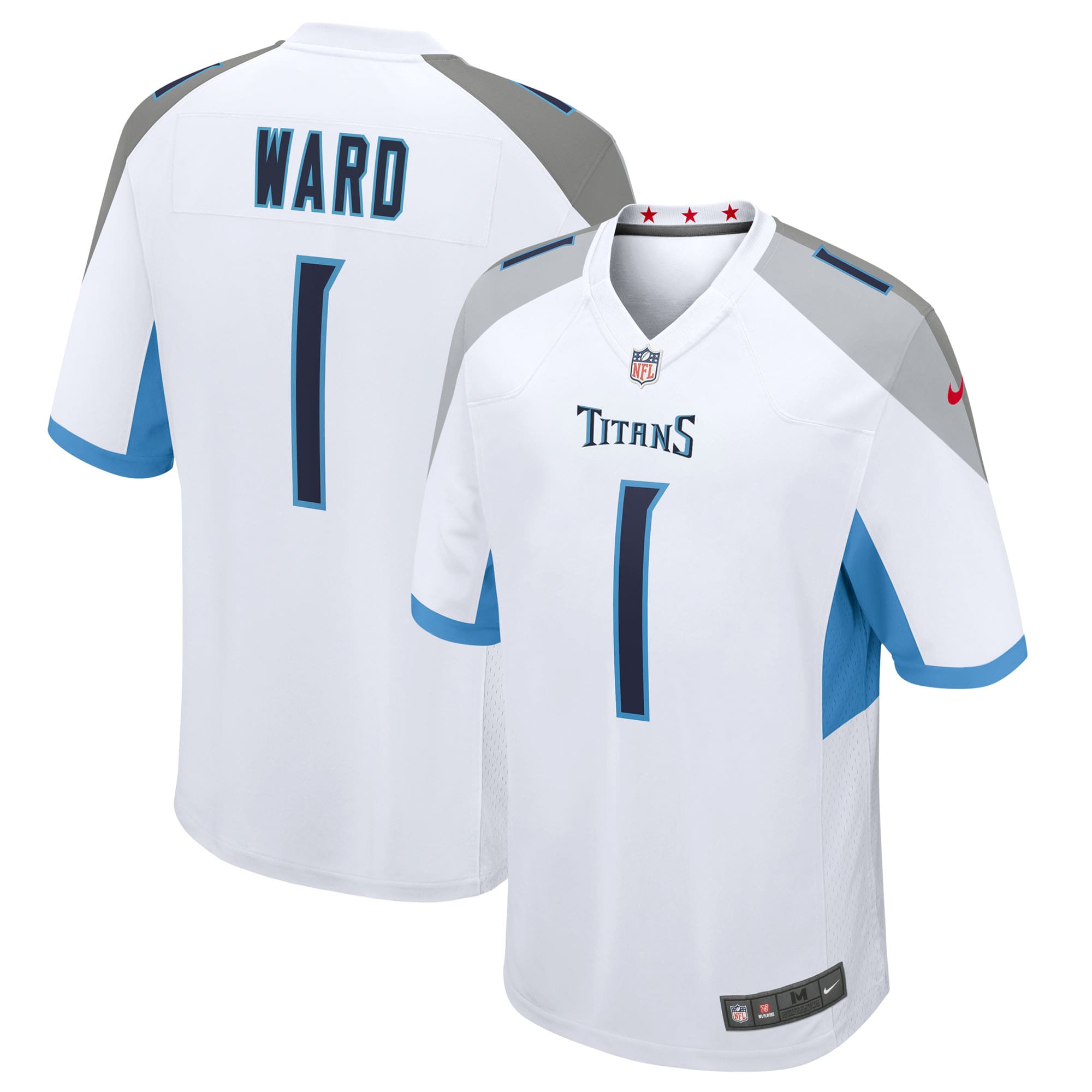 Cameron Ward Tennessee Titans Nike 2025 NFL Draft First Round Pick 2nd Game Jersey - Light Blue/Navy/White