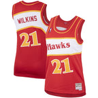 Dominique Wilkins Atlanta Hawks Women's  Hardwood Classics Swingman Jersey - Red