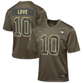 Jordan Love Green Bay Packers Nike Youth 2025 Salute to Service Game Jersey - Olive