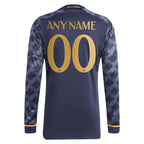 Los Merengues adidas 2023/24 Away Long Sleeve Replica Custom Jersey - Navy
