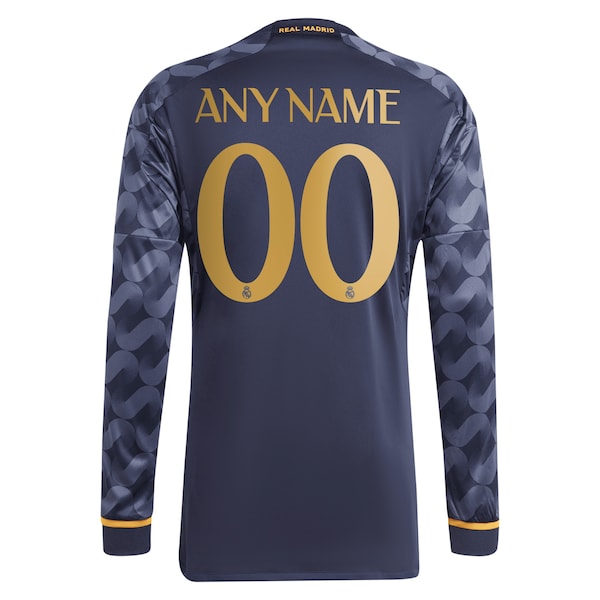 Los Merengues adidas 2023/24 Away Long Sleeve Replica Custom Jersey - Navy