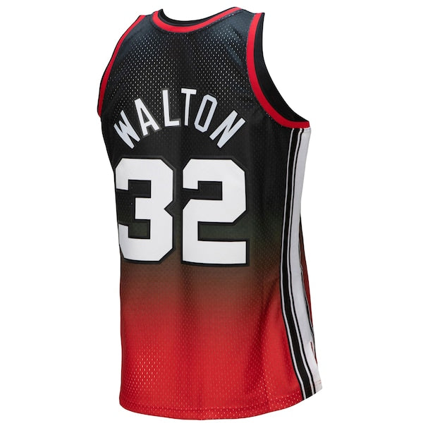 Bill Walton Portland Trail Blazers 1976/77 Hardwood Classics Fadeaway Swingman Player Jersey - Red/Black