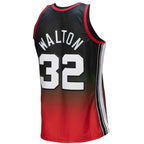 Bill Walton Portland Trail Blazers 1976/77 Hardwood Classics Fadeaway Swingman Player Jersey - Red/Black