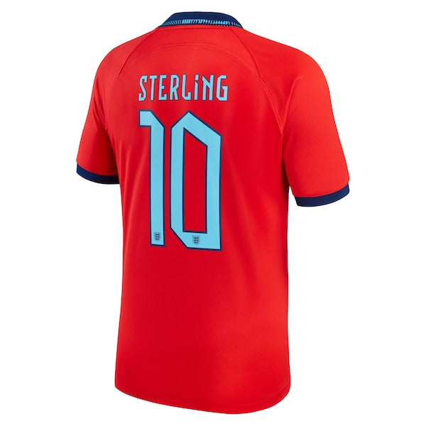 Raheem Sterling England National Team Nike 2022/23 Replica Away Jersey - Red