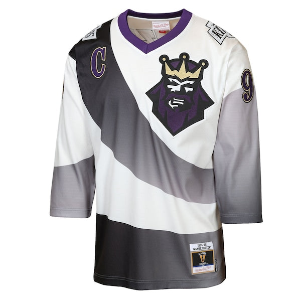 Wayne Gretzky Los Angeles Kings  Youth 1995/96 Power Play Throwback Alternate Player Jersey with Captain Patch - White/Black