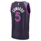 Anthony Edwards Minnesota Timberwolves  Youth 2025/26 City Edition Fast Break Jersey - Purple