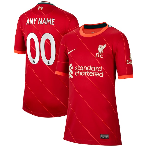 Liverpool Nike Youth 2021/22 Home Breathe Stadium Replica Custom Jersey - Red