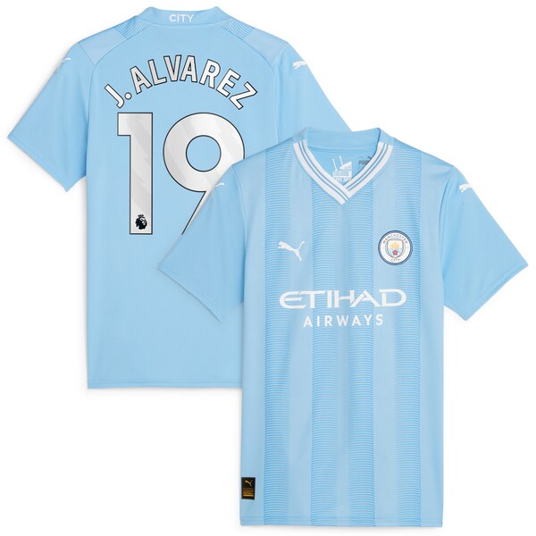 Julián Álvarez Manchester City Puma Women's 2023/24 Home Replica Player Jersey - Sky Blue