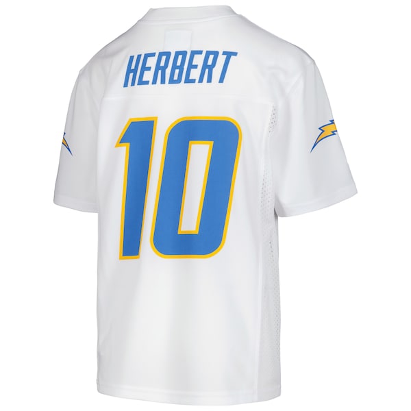 Justin Herbert Los Angeles Chargers Youth Replica Player Jersey - White/Powder Blue
