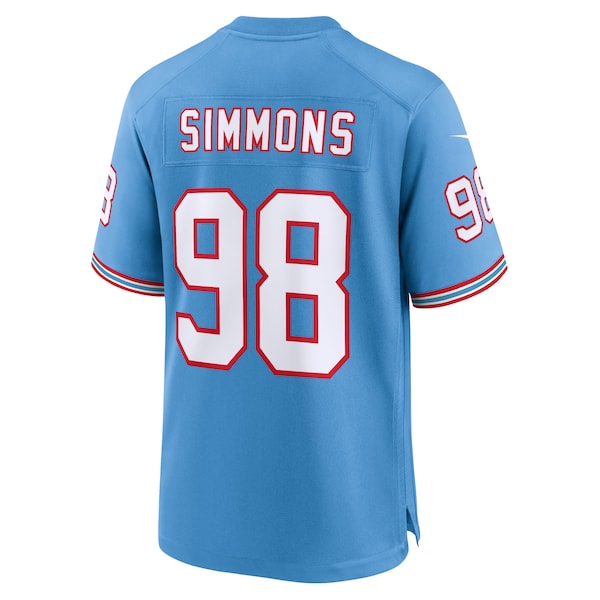Jeffery Simmons Tennessee Titans Nike Oilers Throwback Alternate Game Player Jersey - Light Blue