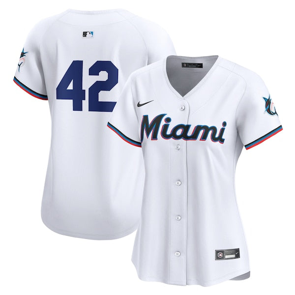 Miami Marlins Nike Women's 2024 Jackie Robinson Day Home Limited Jersey – White
