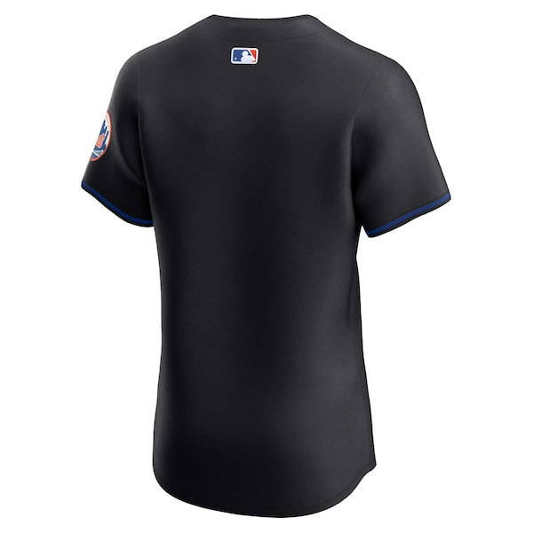 New York Mets Nike Alternate Vapor Premier Elite Patch Jersey - Black