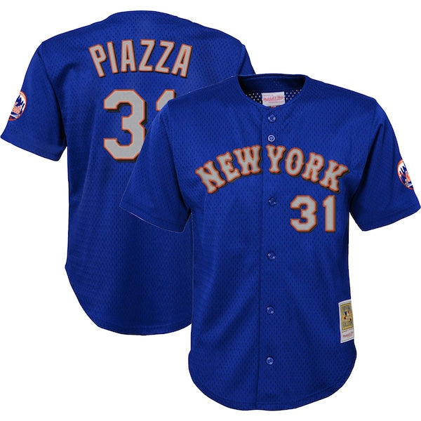 Mike Piazza New York Mets Youth Cooperstown Collection Mesh Batting Practice Jersey - Royal