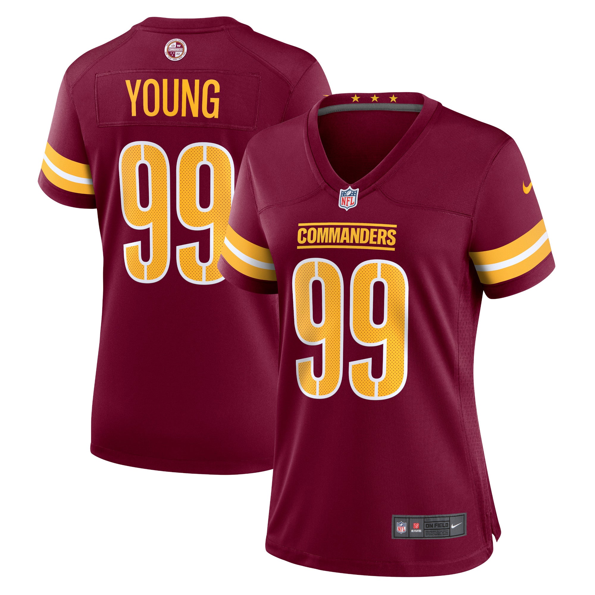 Chase Young Washington Commanders Nike Women's Player Jersey - Black/Burgundy/White
