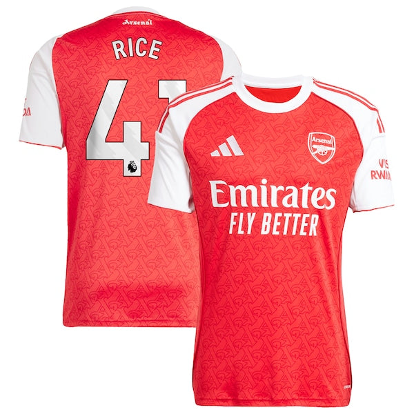 Declan Rice Arsenal adidas 2025/26 Home Replica Player Jersey - Red