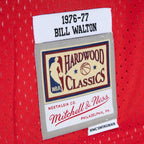 Bill Walton Portland Trail Blazers 1976/77 Hardwood Classics Fadeaway Swingman Player Jersey - Red/Black