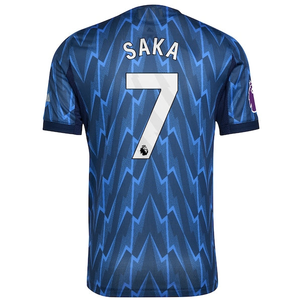 Bukayo Saka Arsenal adidas 2025/26 Away Authentic Player Jersey - Blue/Red