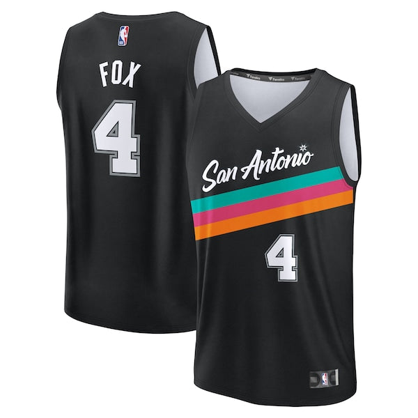 De'Aaron Fox San Antonio Spurs  Youth 2025/26 City Edition Fast Break Jersey - Black