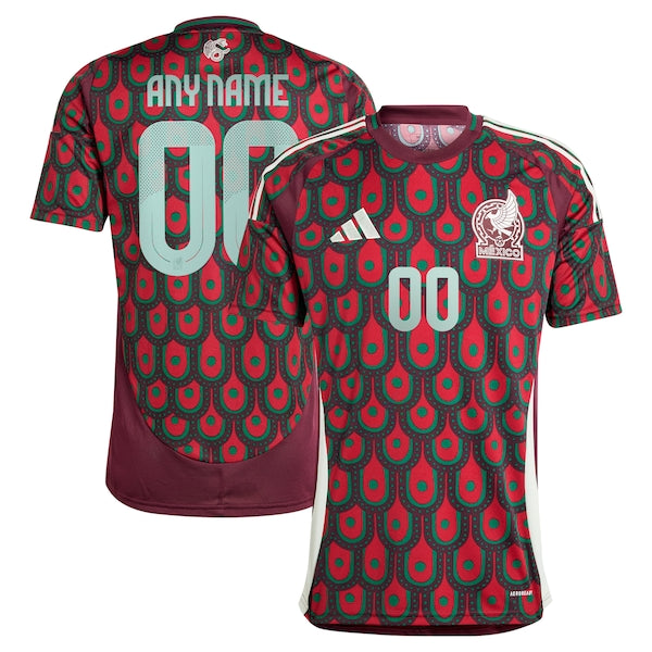 Mexico National Team adidas 2024 Home Replica Custom Jersey - Burgundy