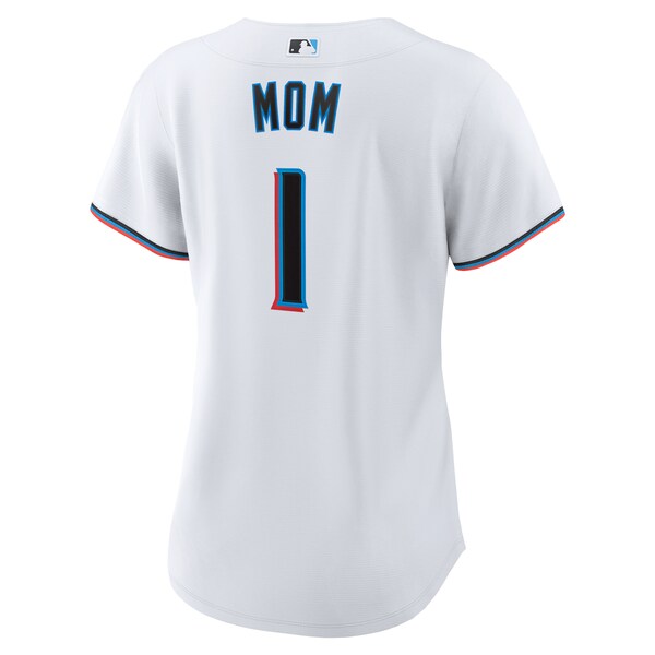 Miami Marlins Nike Women's #1 Mom Home Replica Jersey - White