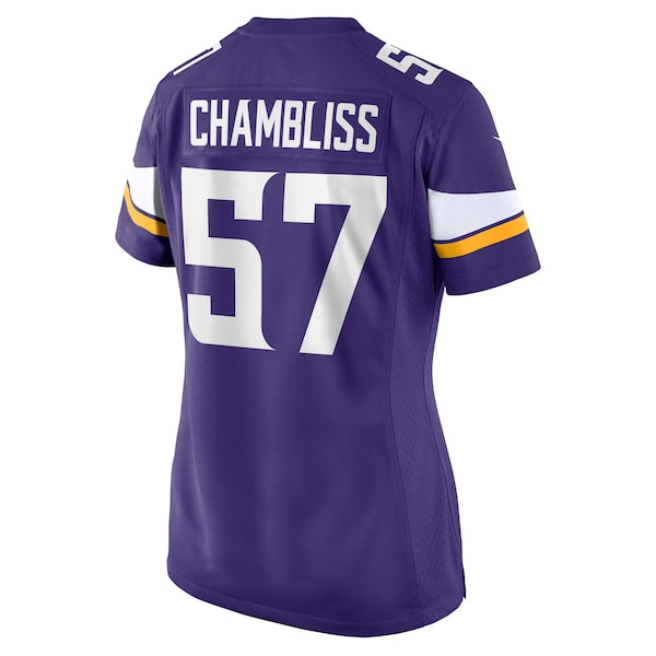 Chaz Chambliss Minnesota Vikings Nike Women's Team Game Jersey -  Purple