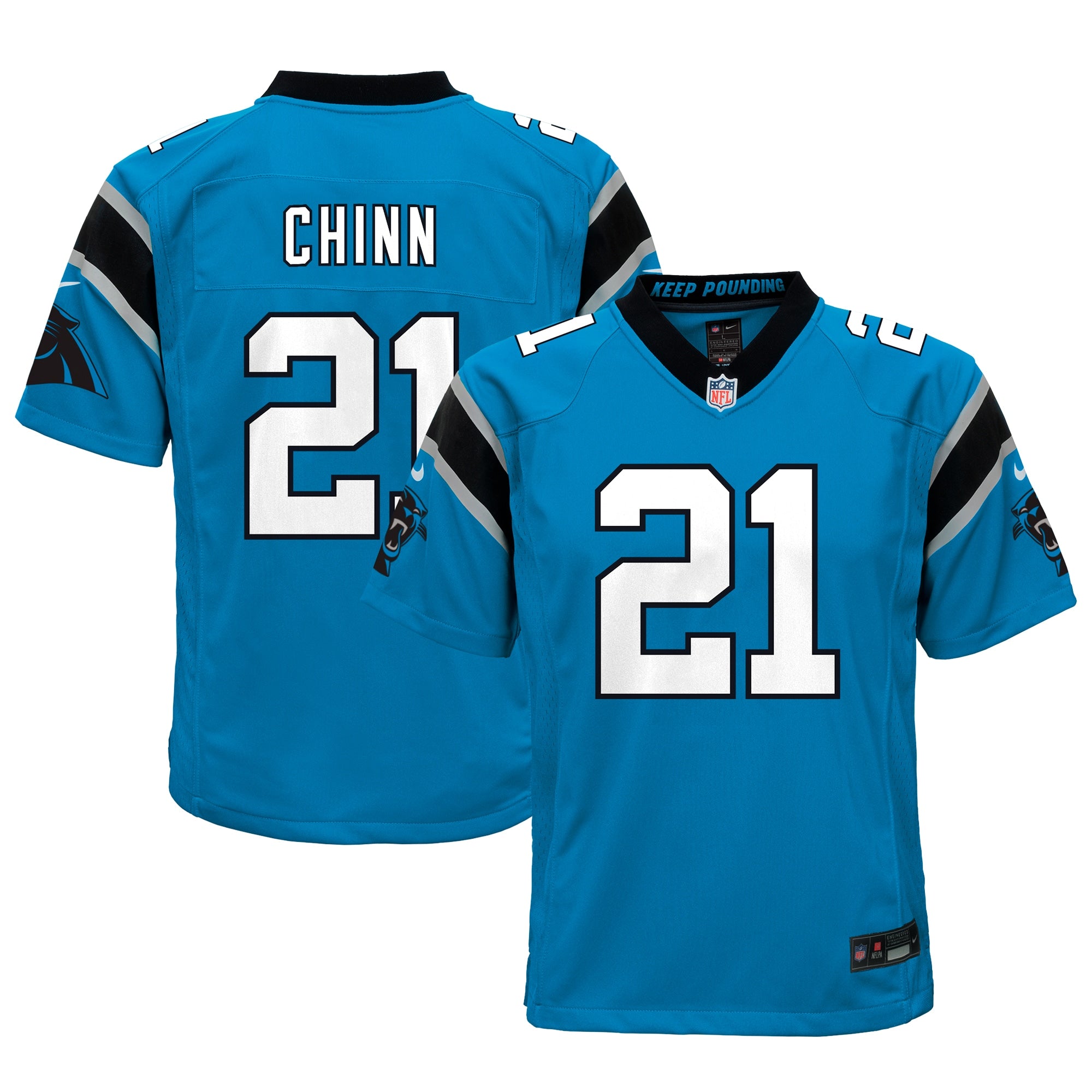 Jeremy Chinn Carolina Panthers Nike Youth Game Jersey - Black/Blue/White