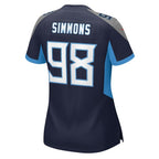 Jeffery Simmons Tennessee Titans Nike Women's  Game Jersey -  Navy