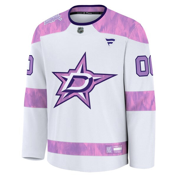 Dallas Stars  2024 Hockey Fights Cancer Custom Practice Jersey - White