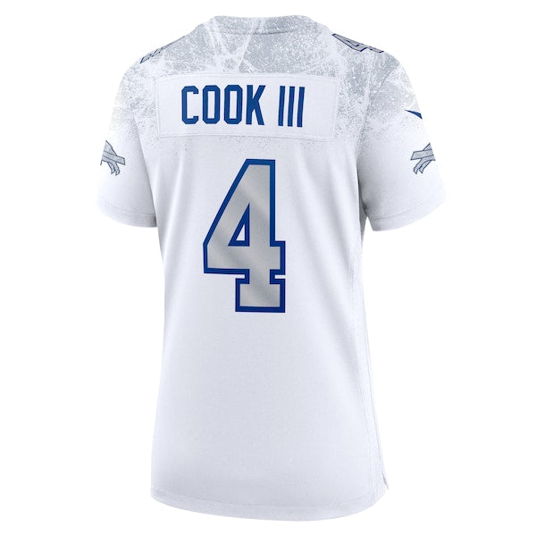 James Cook III Buffalo Bills Nike Women's 2025 Rivalries Collection Game Jersey - White
