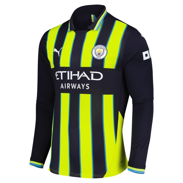 Erling Haaland Manchester City Puma 2024/25 Away Replica Long Sleeve Player Jersey - Navy