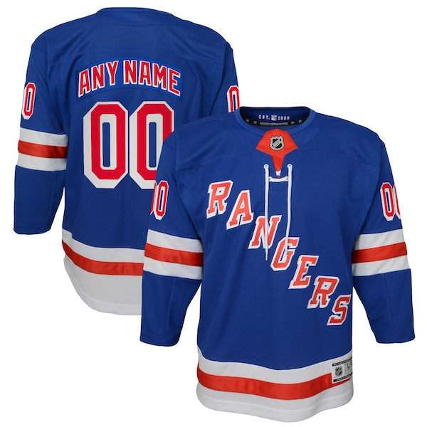 New York Rangers Youth Home Premier Custom Jersey - Blue