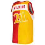 Dominique Wilkins Atlanta Hawks Hardwood Classics 1986/87 Split Swingman Jersey - Yellow/Red