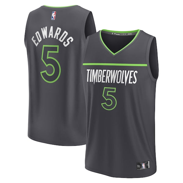 Anthony Edwards Minnesota Timberwolves  Youth Fast Break Replica Player Jersey - Statement Edition - Anthracite