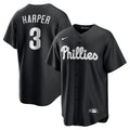 Bryce Harper Philadelphia Phillies Nike Lights Out Replica Player Jersey - Black