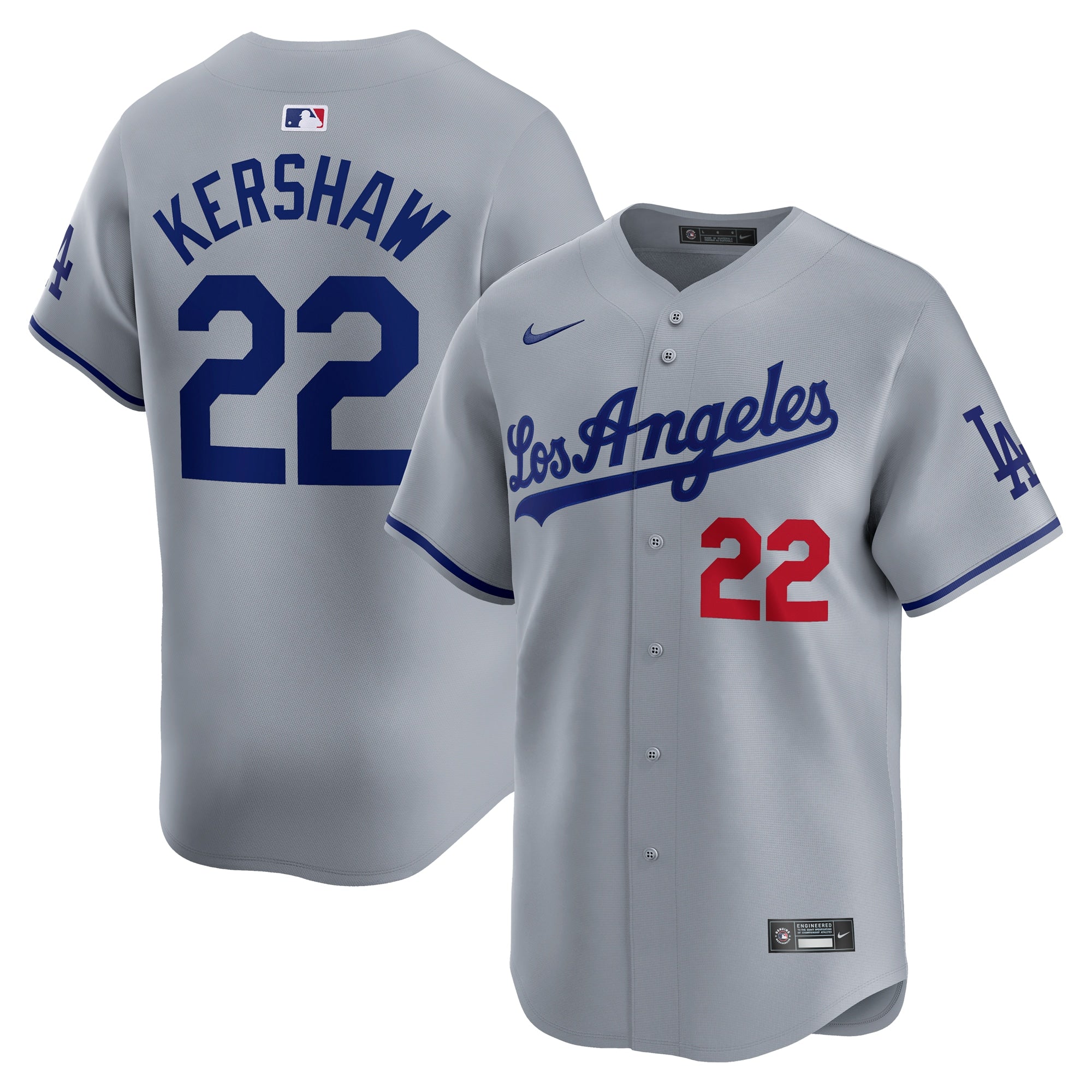 Clayton Kershaw Los Angeles Dodgers Nike Home Limited Player Jersey - White/Gray