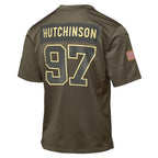 Aidan Hutchinson Detroit Lions Nike Youth 2025 Salute to Service Game Jersey - Olive